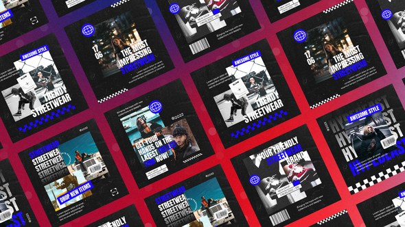 Videohive Action Powerful Streetwear Posts Product Promo template preview