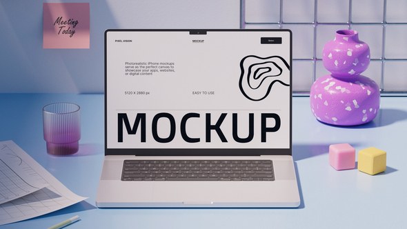 Videohive Laptop Mockup Office Desk Product Promo template preview