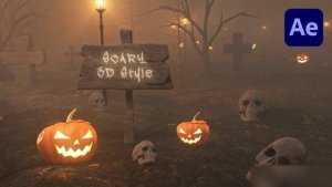 Videohive Scary Halloween 3D Logo Intro Openers template preview