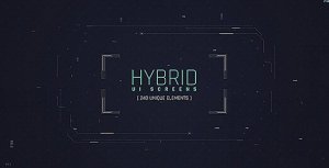 Hybrid Ui Screens/ HUD Pack/ Broadcast 240 Elements/ Digital/ Sci-fi Interface/ Technology/ Iron man Video Displays template preview