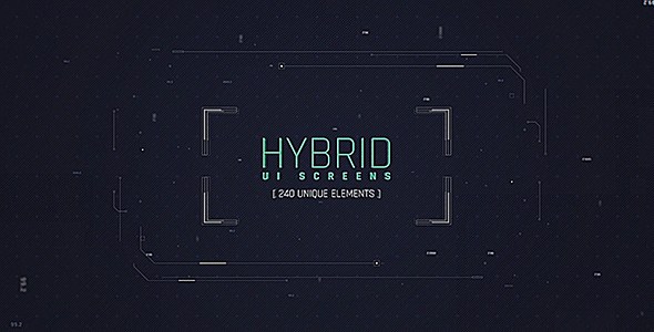 Hybrid Ui Screens/ HUD Pack/ Broadcast 240 Elements/ Digital/ Sci-fi Interface/ Technology/ Iron man Video Displays template preview