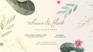 Wedding invitation slideshow Premiere Pro template preview