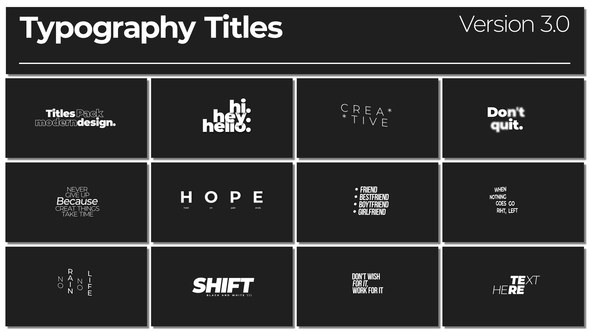 Videohive Typography Titles 3.0 | After Effects 44602202 Titles template preview