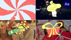 Videohive Cartoon Christmas Stuff Seamless Transitions for After Effects Elements template preview
