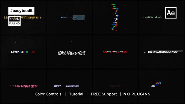 Videohive Glitch Text Presets 44398351 Titles template preview