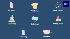Videohive Baby Icons And Titles for After Effects Titles template preview