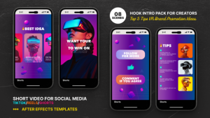 Videohive Hook Intro Pack for Creators - top 5 tips VR Brand Promotion Ideas Product Promo template preview
