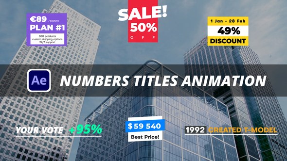 Videohive Numbers Titles Animation Titles template preview