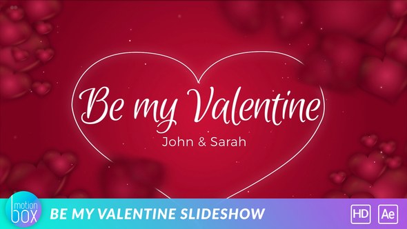 Be my Valentine Slideshow Video Displays template preview