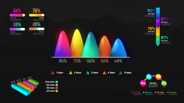 Infographic Modern Graphs Video Displays template preview