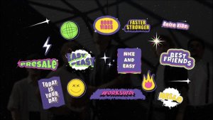 Videohive Retro Stickers Titles template preview