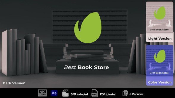 Videohive Book Store Logo Stings template preview