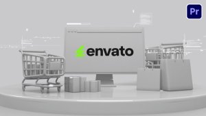 3D Animated Shopping Logo Premiere Pro template preview