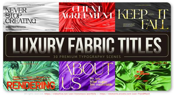 Videohive Luxury Fabric Titles вЂ” Elegant Typography with Fabric Textures Titles template preview
