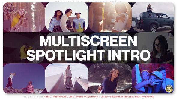 Videohive Multiscreen Spotlight Intro Openers template preview
