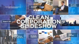 Clean Corporate Slideshow Video Displays template preview