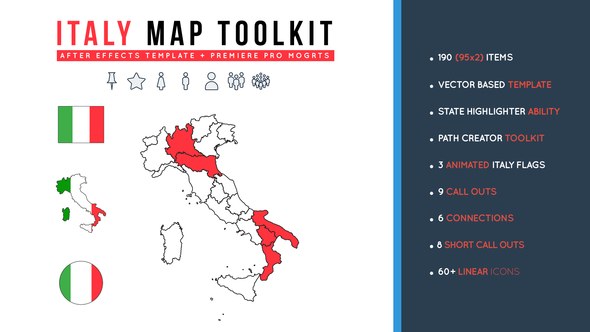 Italy Map Toolkit Video Displays template preview