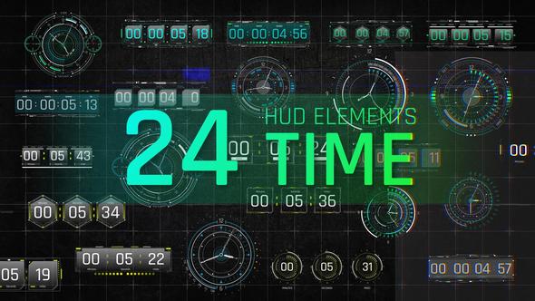Videohive HUD Elements Time Elements template preview
