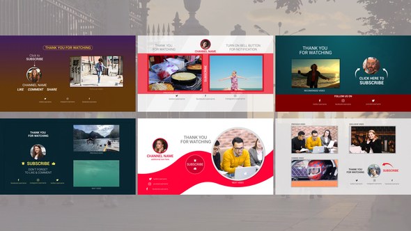 Videohive Modern End Screens Video Displays template preview