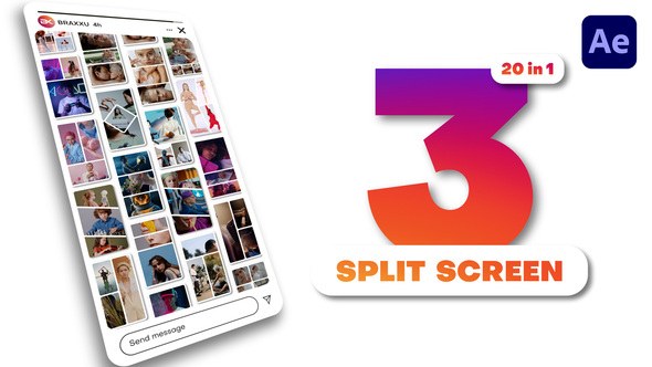 Videohive Vertical Multiscreen - 3 Split Screen Product Promo template preview
