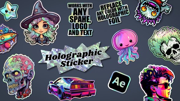 Videohive Holographic Sticker Elements template preview