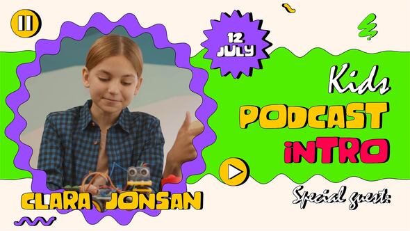 Videohive Kids Podcast Youtube Vlog Intro Openers template preview