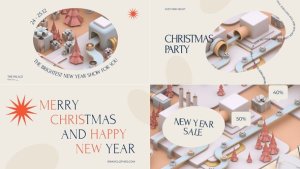 Videohive Christmas Factory Instagram Pack Titles template preview
