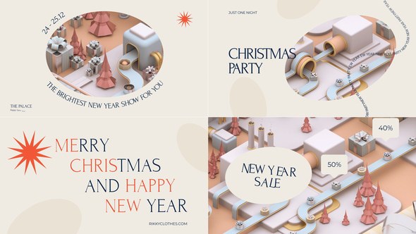 Videohive Christmas Factory Instagram Pack Titles template preview