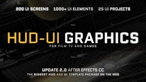 HUD - UI Graphics for FILM, TV and GAMES Video Displays template preview