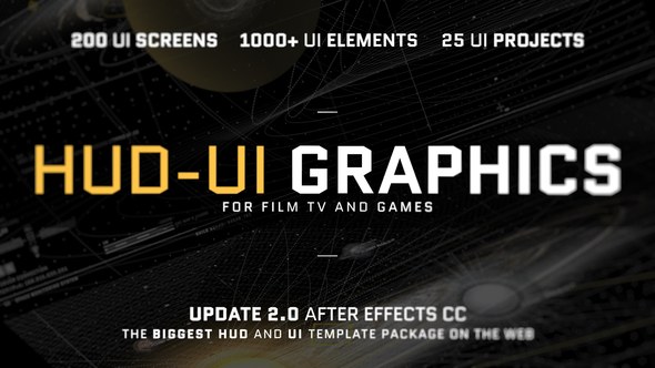 HUD - UI Graphics for FILM, TV and GAMES Video Displays template preview