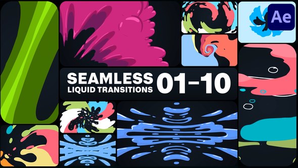 Videohive Seamless Liquid Transitions for After Effects Elements template preview