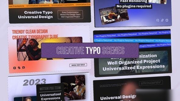 Videohive Creative Typo Scenes Openers template preview