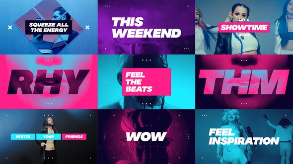 Videohive Dynamic Opener / Music Event Promo / Party Invitation / EDM Festival / Night Club / Fast Typography Openers template preview