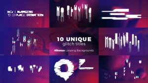 Glitch Titles Sequence Video Displays template preview