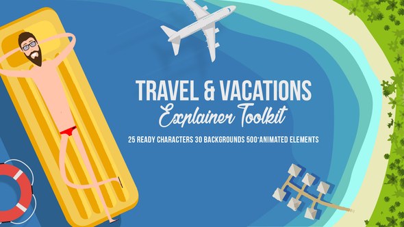 Travel & Vacations Explainer Toolkit Video Displays template preview