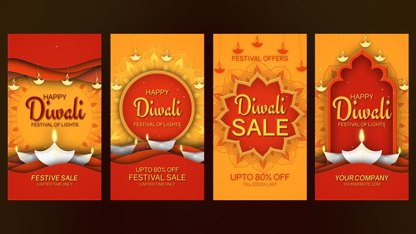 Videohive Happy Diwali Instagram Stories 60235172 Openers template preview