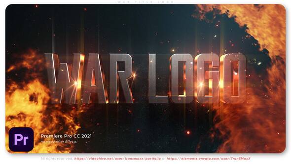 War Title Logo Premiere Pro template preview