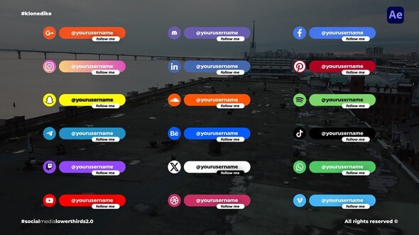 Videohive Social Media Lower Thirds 2.0  AE Elements template preview