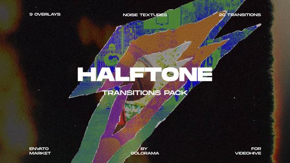 Videohive Halftone Transitions Pack Broadcast-packages template preview