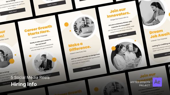 Videohive Hiring Info - After Effects Social Media Reels Template Product Promo template preview
