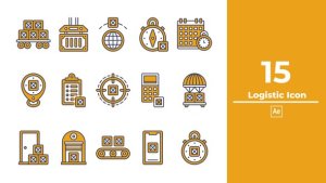 Videohive Logistic Icon After Effect Elements template preview