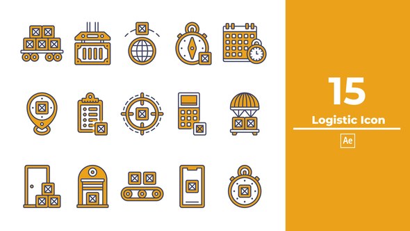 Videohive Logistic Icon After Effect Elements template preview