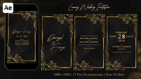Videohive Luxury Wedding Invitation Openers template preview