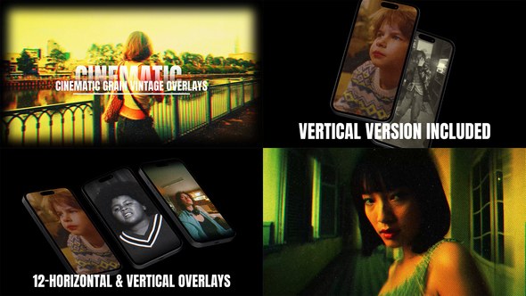 Videohive Cinematic Grain Vintage Overlays Elements template preview