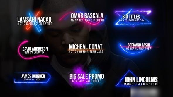 Videohive Neon Lower Thirds Openers template preview