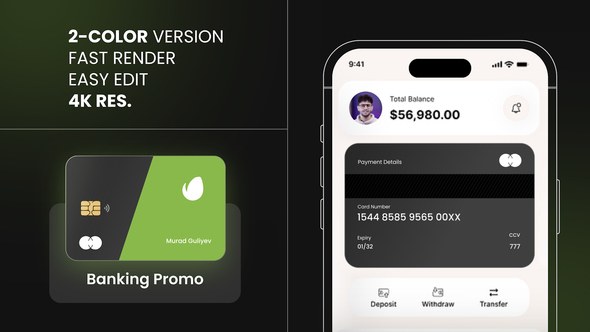 Videohive Banking Promo Product Promo template preview