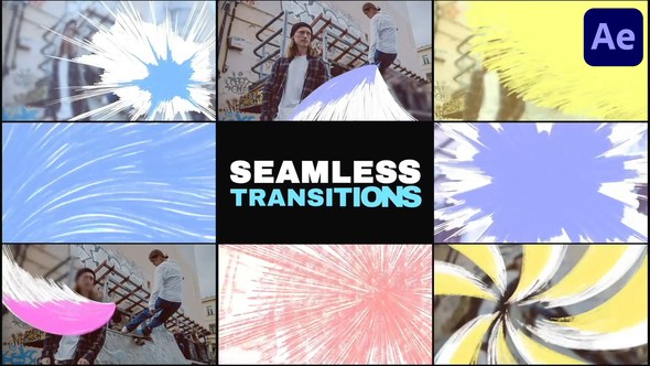 Videohive Colorful Dynamic Seamless Transitions | After Effects Elements template preview