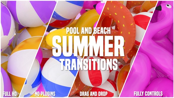 Summer Beach Pool Party Transitions Elements template preview
