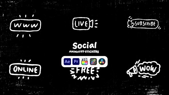 Videohive Social Animated Stickers Elements template preview