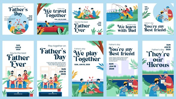 Videohive Father Day Feed and Stories Instagram 57910612 Openers template preview